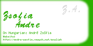 zsofia andre business card