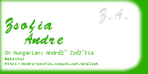 zsofia andre business card